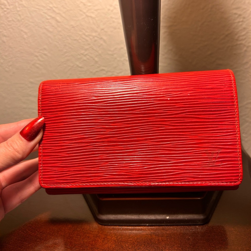Authentic Louis Vuitton Red Epi Leather Wallet